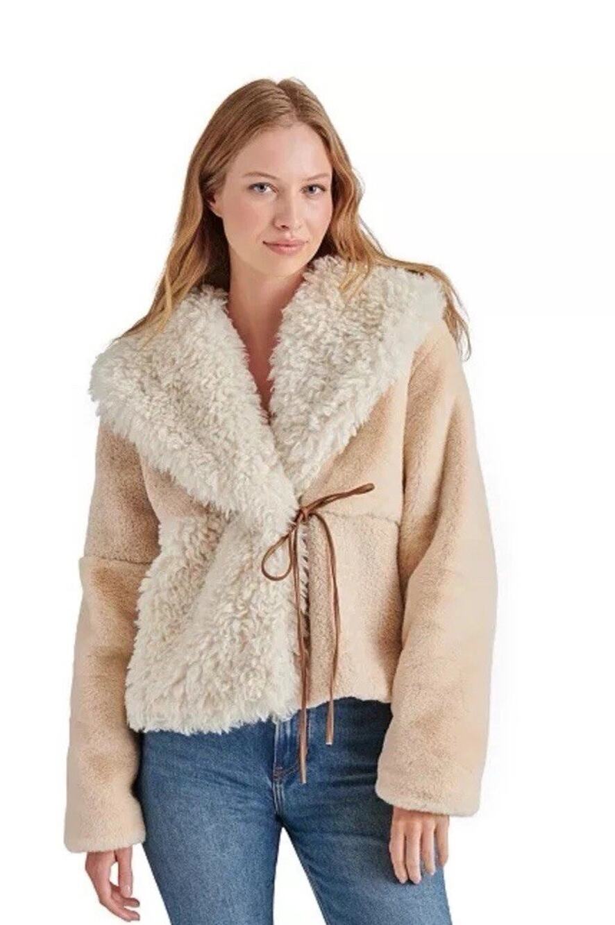 Steve Madden Winterlyn Faux fur jacket women’s size medium NWT $149